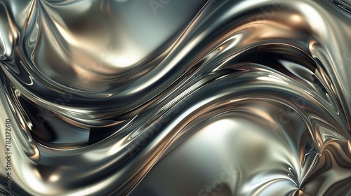 abstract metallic background with some smooth lines,Liquid metallic texture with waves,reflective silver waves
