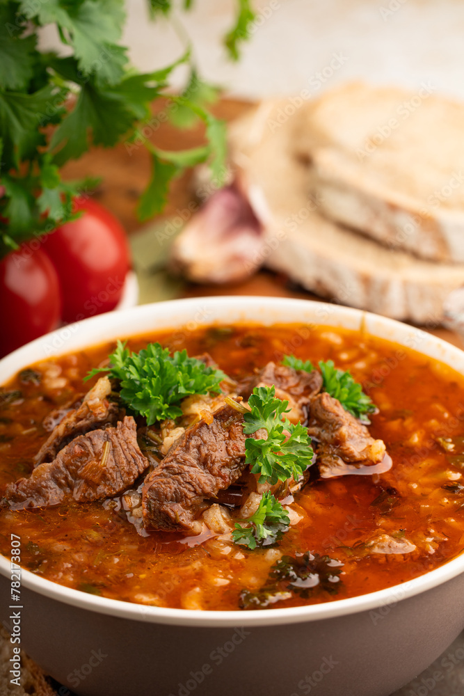 Georgian soup kharcho 