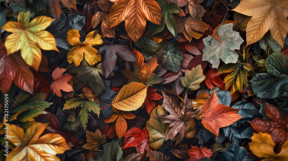 Autumn Poster Background, Plants Amidst Fallen Leaves, AI Created Autumn Poster Background, Plants Amidst Fallen Leaves, AI Created