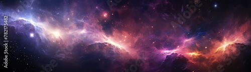 Vibrant nebula cloud illuminates space photo