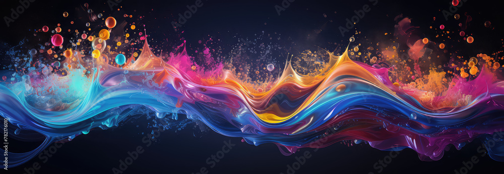Energetic flow of colorful liquid art design Energetic flow of colorful liquid art design