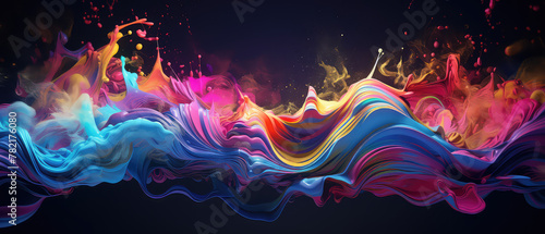 Sweeping colorful abstract paint wave pattern