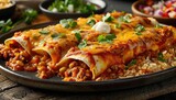 Enchilada Euphoria, Capture the comfort and indulgence of enchiladas filled with tender meat, cheese, and smothered in flavorful sauce