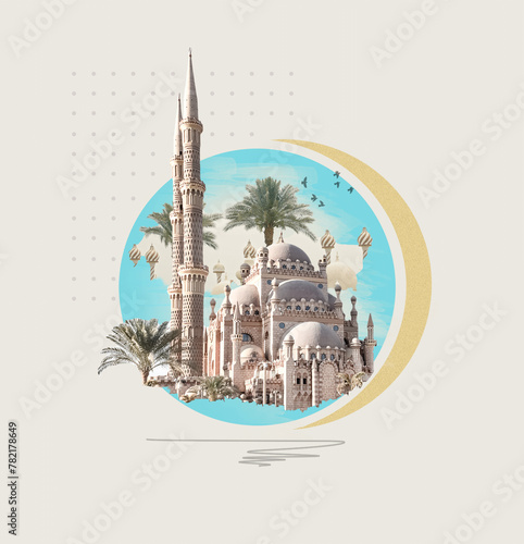 Collage about Sharm El Sheikh, Egypt with Mosque © Solarisys