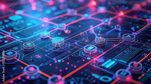 Generate a visual representation of a futuristic network