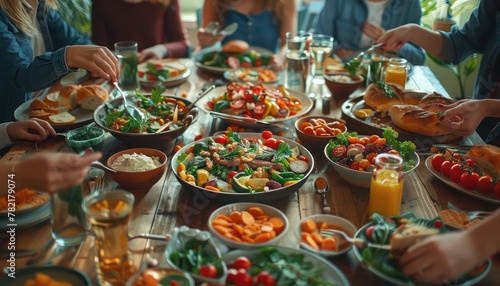 Mindful Eating Practices, Capture the essence of mindful eating with images of individuals savoring their food, chewing slowly, and paying attention to hunger and fullness cues photo