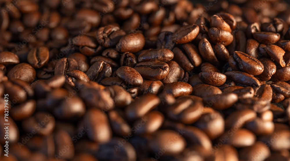 background coffee beans on warm light background coffee beans on warm light