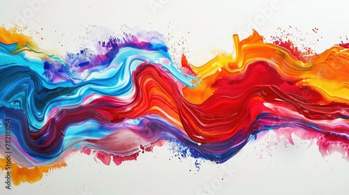 A group of waves of different colors on a white background,Abstract colorful paint splashes isolated on white background,Abstract background of colorful smoke,watercolor