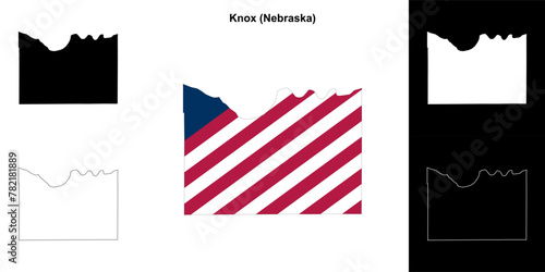 Knox County (Nebraska) outline map set photo