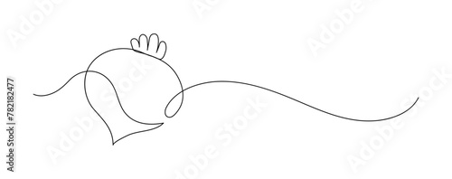 Beet. Continuous line drawing. Vegetable frame border doodle.  