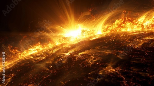 sun solar flare intense powerful energy eruption celestial phenomenon radiant fiery solar system astronomical plasma magnetic sunspot coronal mass ejection solar radiation solar wind solar activity 