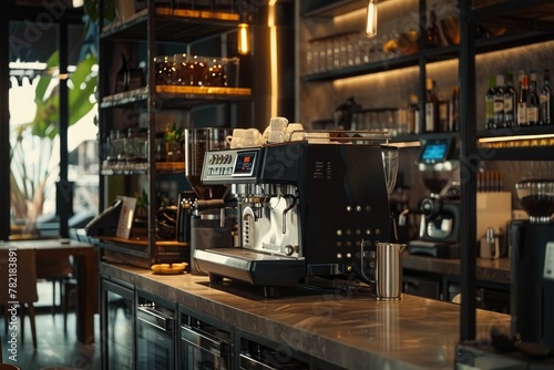 coffee machine on a table in a restaurant