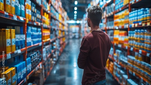 Capture a retail manager utilizing AI-powered inventory management software to optimize stock levels minimize overstock and stockouts photo