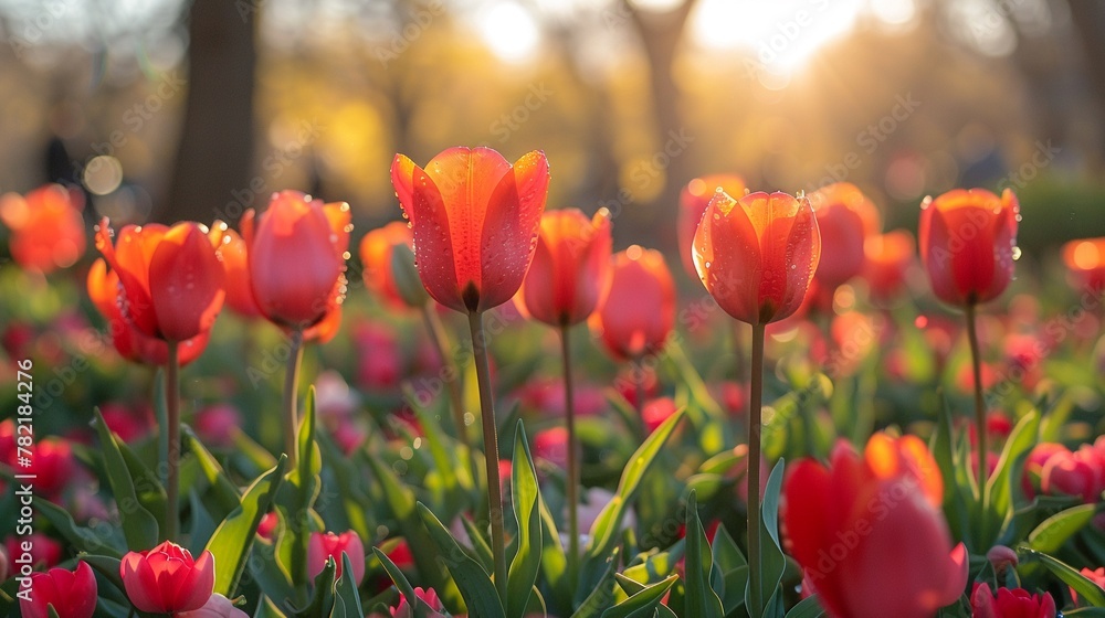 Obraz premium Explore a variety of spring activities through your lens from leisurely strolls in blooming gardens to festive gatherings celebrating the arrival of warmer weather