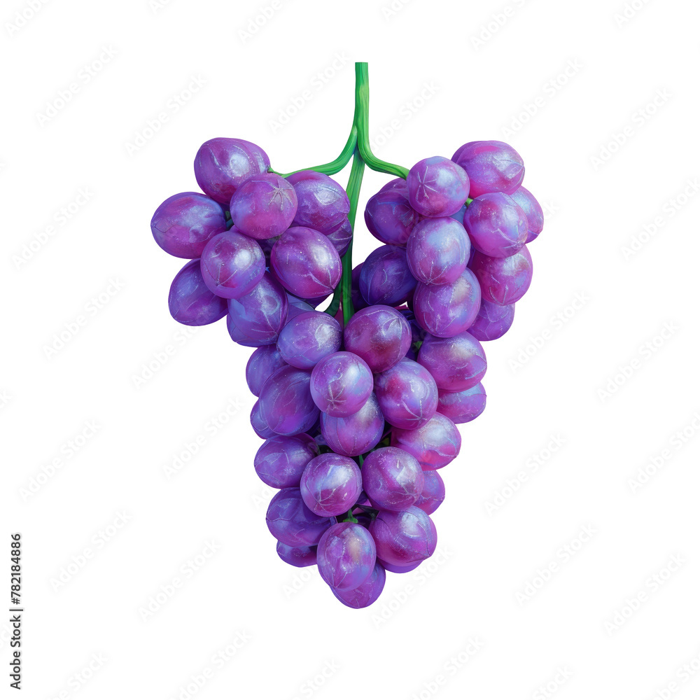 Purple grapes on a Transparent Background with a green stem Purple grapes on a Transparent Background with a green stem