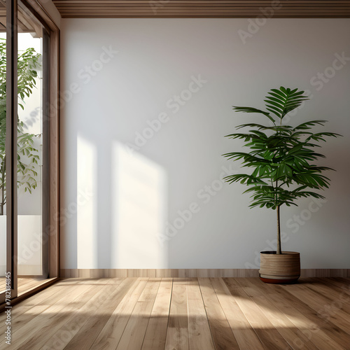 empty room  empty room with plant  plant in empty room  open room with plant and ventilation