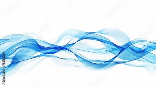 blue wave on white background. Abstract wave background, abstract blue wavy smoke flame isolated over white background. 