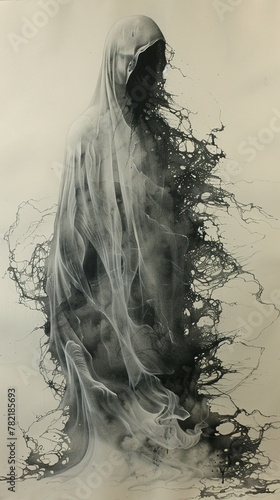 Ghostly drawings, ethereal and slightly spooky photo