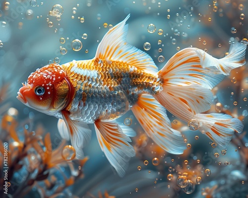 Scared fish, bubbles of worry in a sea of tranquility photo