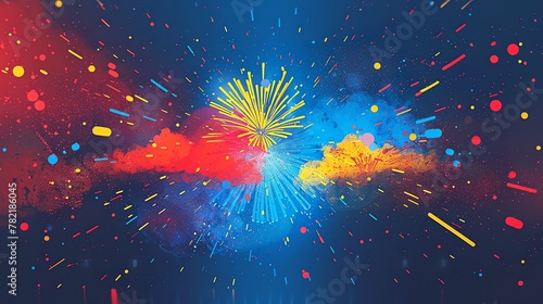 Festive New Years Eve fireworks, celebratory, event photography, midnight spectacle photo