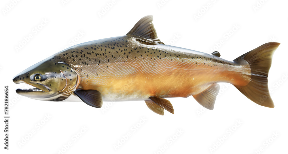 Big Chinook salmon, Pacific Salmon in the spawning phase Big Chinook salmon, Pacific Salmon in the spawning phase
