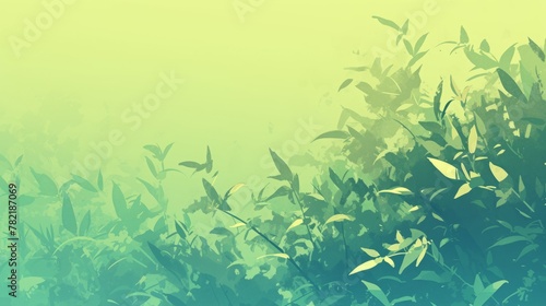 Summer Greenery Background: Serene Landscape Illustration
