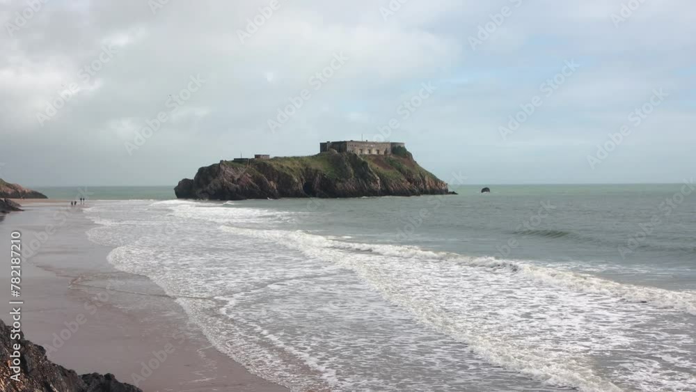 Saint Catherine's Island And Fort, South Beach,Tenby, Pembrokeshire, Wales Saint Catherine's Island And Fort, South Beach,Tenby, Pembrokeshire, Wales