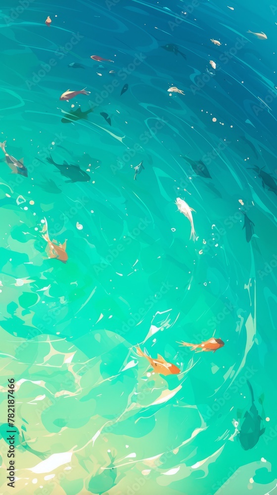 Summer Greenery Background: Serene Landscape Illustration Summer Greenery Background: Serene Landscape Illustration
