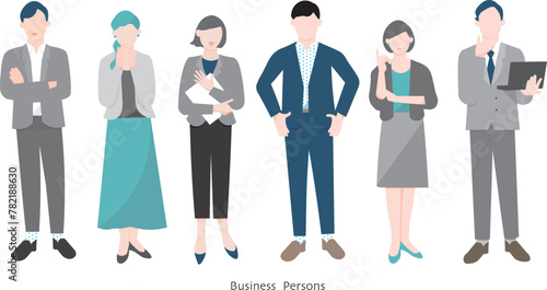 男性と女性ービジネスパーソンービジネスチームのイラスト素材