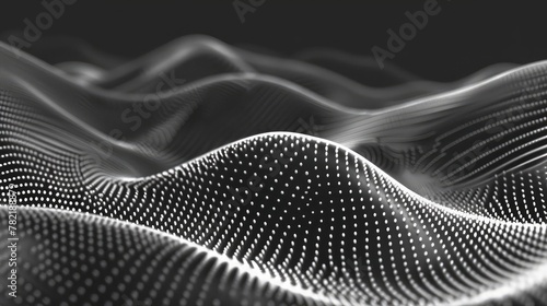 Dotted halftone waves. Abstract liquid shapes, wave effect dotted gradient texture waves,Abstract background. Molecules technology with polygonal shapes, connecting dots and lines. Connection structur