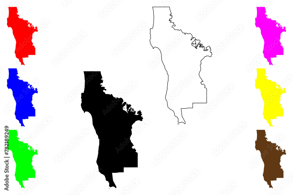San Mateo County, California (Counties in California, United States of America,USA, U.S., US) map vector illustration, scribble sketch San Mateo map