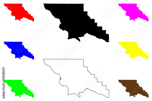 San Luis Obispo County  California  Counties in California  United States of America USA  U.S.  US  map vector illustration  scribble sketch San Luis Obispo map