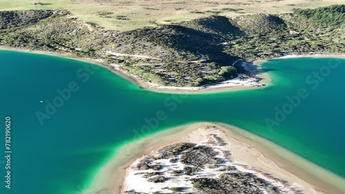 Beautiful sandy lakes with tranquil blue water, the Kai Iwi lakes, Northland, New Zealand photo