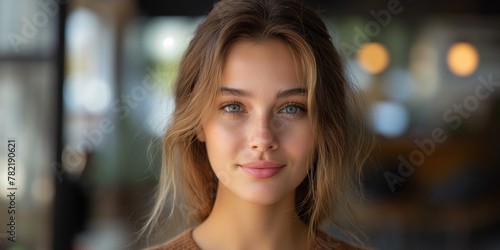 Wallpaper Mural Zufriedene junge Frau Porträt Torontodigital.ca