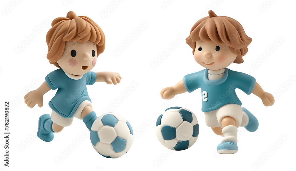 Footballer cartoon 3d illustration on transparent background. Footballer cartoon 3d illustration on transparent background.