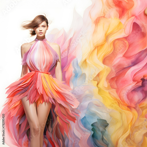 Elegance in motion: A colorful dance of fabric and form
