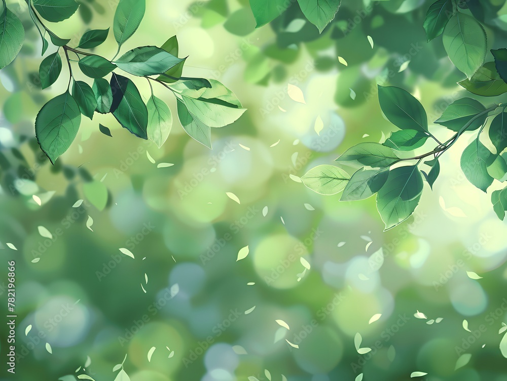 Summer background, green tree leaves on blurred background Summer background, green tree leaves on blurred background