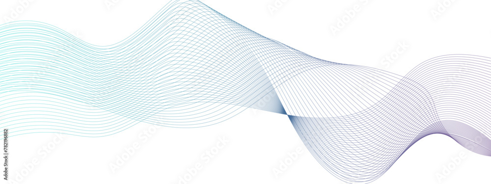 Glowing wavy flowing dynamic smooth curve and ocean lines isolated on transparent background. Digital future technology concept ocean, banner, flyer, cover, technology, science, data, brochure.