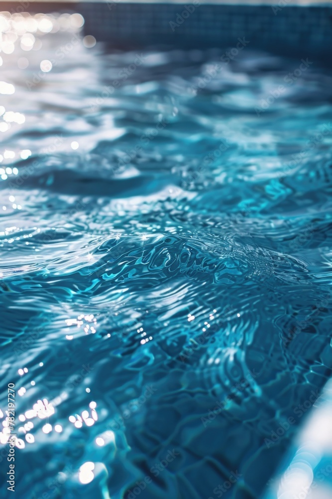 Clear close up of water in a swimming pool, perfect for aquatic themes Clear close up of water in a swimming pool, perfect for aquatic themes