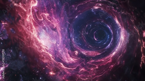 A mesmerizing spiral in the center of a galaxy. Perfect for science and space-themed projects