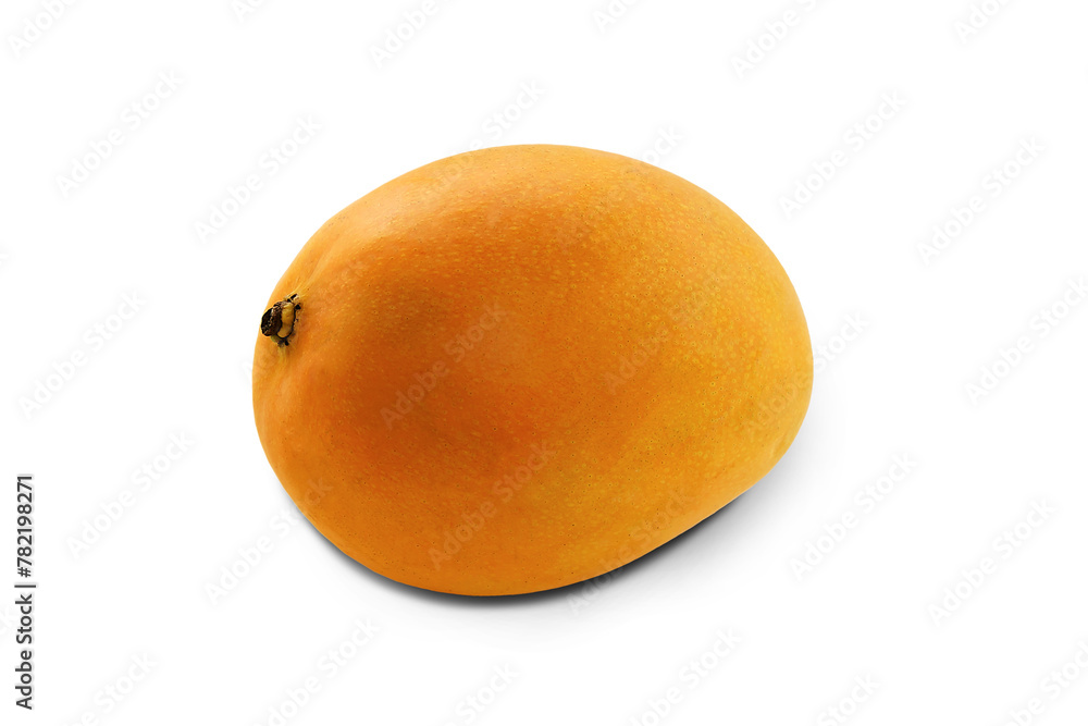 fresh ripe mango fruit cutout in transparent background,png format