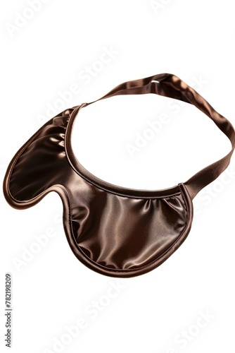 Close up of a brown satin eye mask, perfect for beauty and relaxation concepts