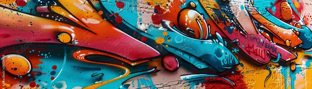 Colorful graffiti illustration. Urban art and street culture concept. - obrazy, fototapety, plakaty 