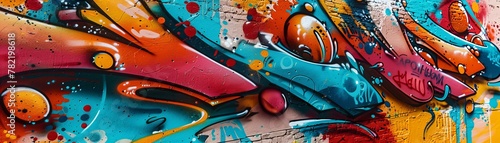 Colorful graffiti illustration. Urban art and street culture concept. photo