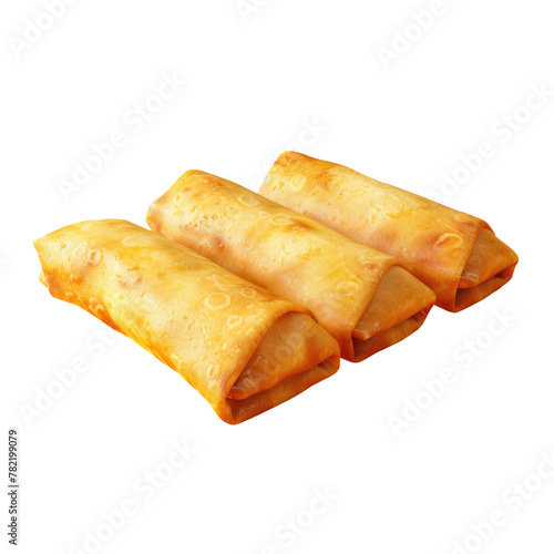 Three food pieces on a transparent background