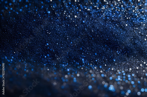 Top view blue glitter background . Realistic navy blue glitter background . Bright blue glitter background . Abstract luxury shiny glitter background
