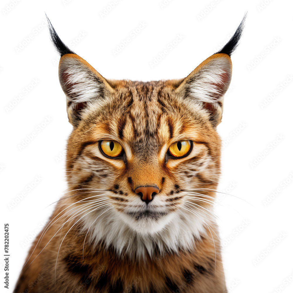 Obraz premium iberian lynx cat looking isolated on white