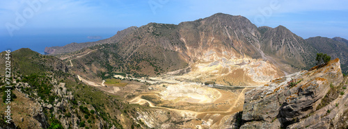 The Stefanos crater, the biggest and most impressive crater on the island of Nisyros in Greece.