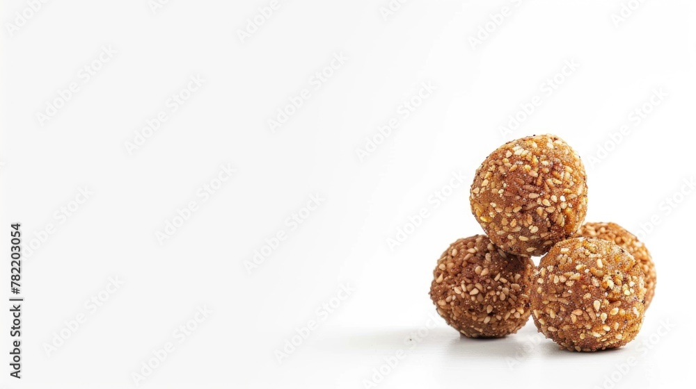 Three stacked food balls, versatile image for various food concepts Three stacked food balls, versatile image for various food concepts