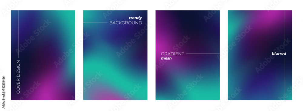 Abstract liquid neon background. Blurred fluid colours. Vibrant gradient mesh. Futuristic modern design for wallpaper, poster, presentation, cover, brochure, flyer, website, advertising, landing